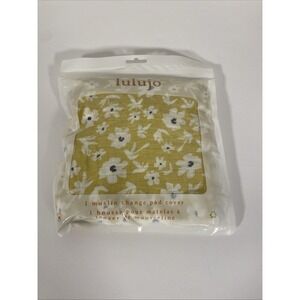 Lulujo Yellow Wildflowers& Dragonflies Muslin Change Pad Cover‎ 32x17in Set Of 2